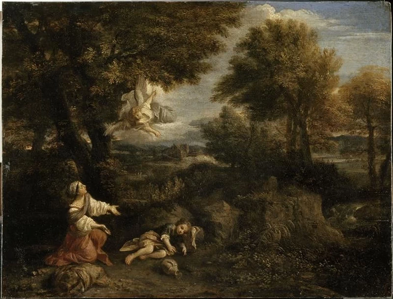L'angelo appare ad Agar nel deserto - Louvre, Parigi